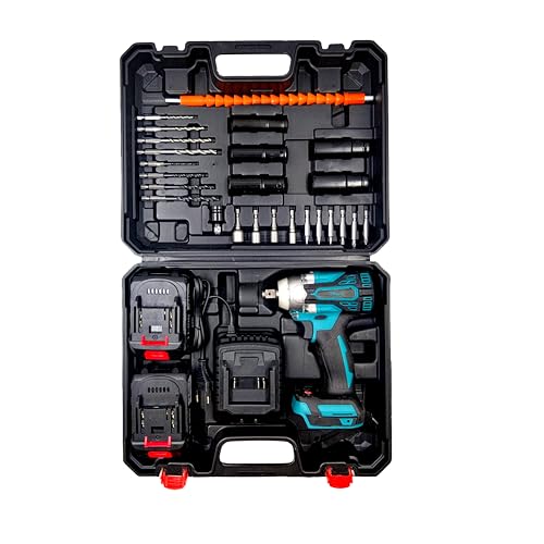 Image of Hillgrove HGCM1383M2 300Nm Electric Nut Bolt Open Wrench Machine Gun Cordless Impact Wrenches Battery