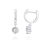 PAVOI 14K Gold Plated CZ Ear Huggie Drop Earring - White