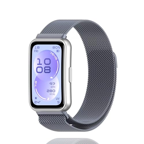 [AnnTec] For HUAWEI Band 11 / HUAWEI Band 11 Pro �o���h �����x���g �����x���g �R���p�`�u�� �t�@�E�F�C�o���h �}�O�l�b�g �N���X�v �X�e�����X�| ���b�V�� �ʋC �j�����p �������� ��t�ȒP (�O���[)