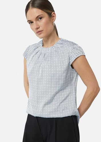 COMMA Satinbluse mit Raffung und All-Over-Print – Ansicht 5