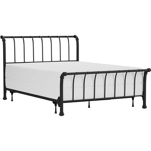Hillsdale Furniture Janis Metal Sleigh Bed Set With Rails, Queen, Textured Black #TOP18