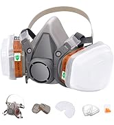 Reusable Respirators Half Facepiece Cover - ANUNU Paint Respirator with Filters Against Dust Orga...