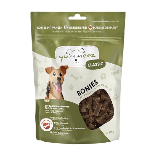 Yummeez Pansen Leckerli - Hundeleckerli als kleine Knöchelchen - getreidefrei mit hohem Fleischanteil - perfektes Leckerchen für Training oder Belohnung (1 x 175 g)