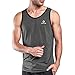 Ogeenier Men's Training Quick-Dry Sports Tank Top Shirt for Gym Fitness Bodybuilding Running Jogging,Grey,Large