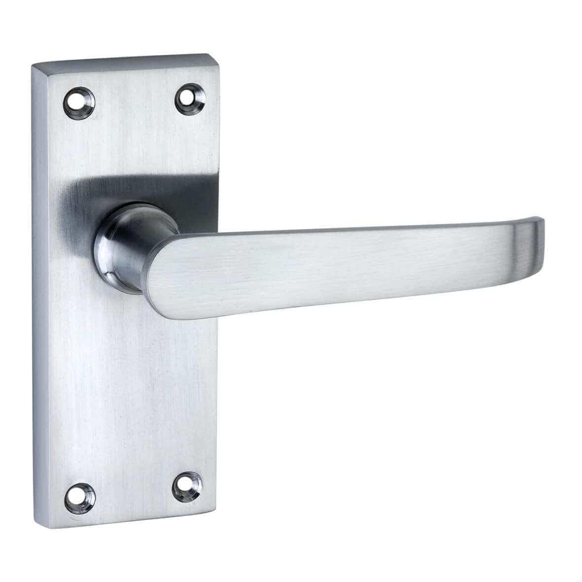 Designer Levers - Victorian Straight Lever Door Handles - Satin Chrome - 1 Pair - Latch Door Handle - Interior Use - Short Latch