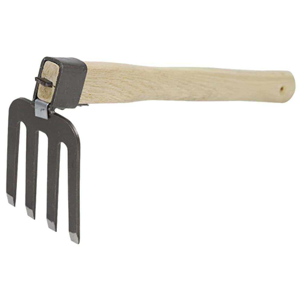 Hoe Weeding Tool Soil Loosening Rake Garden Tool Compact Gardening Rake Garden Rake Hand Rake Garden Gadgets Handheld Small Rake Garden Cultivator Wood Handle Steel Rake