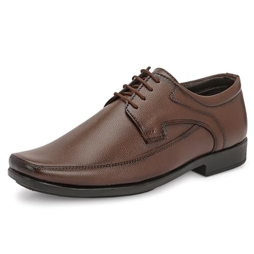 Image of Centrino Formal Shoes for Men | Lightweight Comfortable Office Shoes for Man Stylish | Cushioned Insole Lace-Up Shoes for Men | Durable TPR Sole | Trendy Classic Design Footwear for Men (8118)