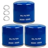 3PCS 26300-35505 Engine Oil Filter & Drain Plug Gasket 21513-23001 Fit for Hyundai, Kia Replaces