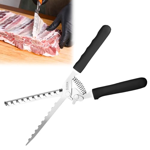Rib Membrane Removal Tool,Stainless Steel Rib Prep Tool Membrane Remover,BBQ Membrane Remover for Ribs with Arc Clamp & Non-Slip Grip for Easy Rib Skinner,Kitchen Gadgets for Barbecue Enthusiasts