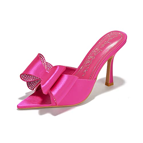 Cape Robbin Bellani Rhinestone Bow Pointy High Heels (Bellani)