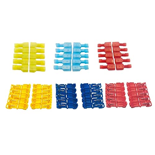 Conectores T-Tap, empalme de cable, empalme rápido, conectores eléctricos, autopelables, conectores planos totalmente aislados, 60 piezas, abrazadera de alambre Diseño atractivo