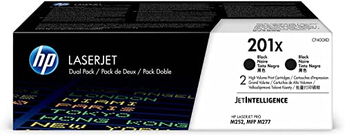 Cartouche HP 201X CF400X noire pour imprimantes LaserJet Pro M252 et M277