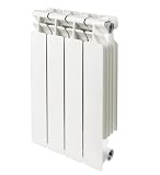 Radiador de Aluminio FERROLI Modelo XIAN 600N – 4 Elementos | Alta Emisión Térmica 422 kcal/h, 580 mm, Eficiencia Energética, Conexión 1” | Calefacción por Agua, Blanco RAL 9010