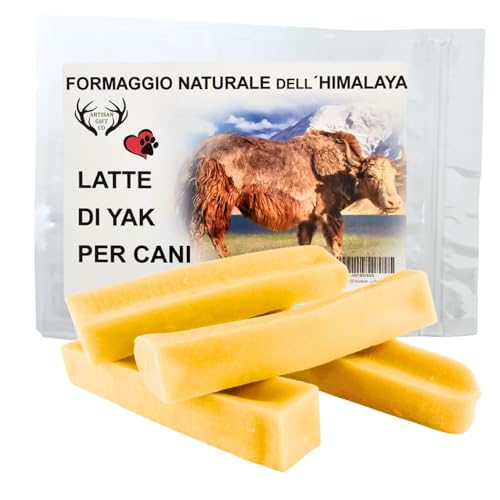 ARTISAN GIFT CO Latte di Yak per Cani e Cuccioli – Barrette da Masticare al Formaggio Naturale – Snack Dentale a Lunga Durata, L - 4 u.