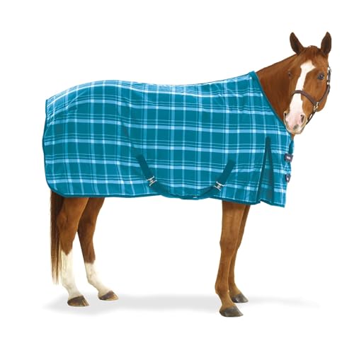 EQ EZ-Care Stable Sheet Plaid 75 Turquoise Plaid