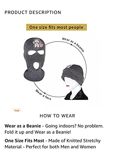 3-Hole Knitted Full Face Cover Ski Mask, Winter Balaclava Warm Knit Full Face Mask For Outdoor Sports (Red White Trust No One, 1) #TOP1