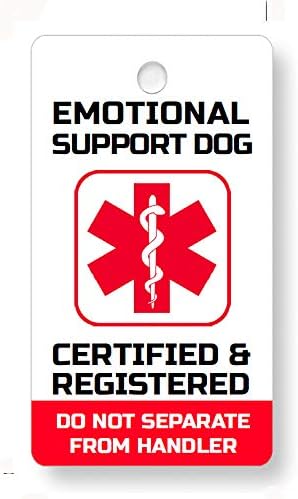 Just 4 Paws PVC Emotional Support Dog Key or Collar Tag for FHact ESA (Emotional Support ES21)