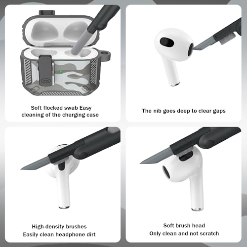Image of RFUNGUANGO for AirPods 3 Case Carbon Fiber Series, Grey Camo