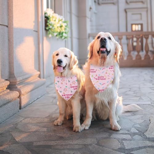 Dog Birthday Girl Bandanas 2 Pack, Happy Birthday Dog Bandana for Dogs Birthday Girl Party Decorations Party Supplies for Small Medium Cats Dogs - Image 7