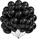 LAOREI Black Balloons, 50 PCS 12 Inch Matte Black Latex Balloons for Birthday Party Decoration, Wedding, Baby Shower, Anniversary, Holiday Decoration and Balloon Garland