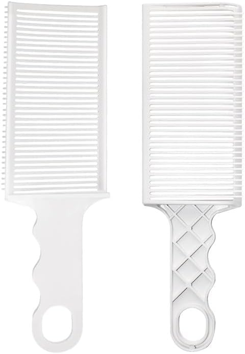 Barber Fade Comb, Professional Hair Cutting Combs Antistatic Heat Resistant Fade Cut Comb for Cutting Hair Clipper Blending Fade Comb for Men Salon Styling Tools (White)