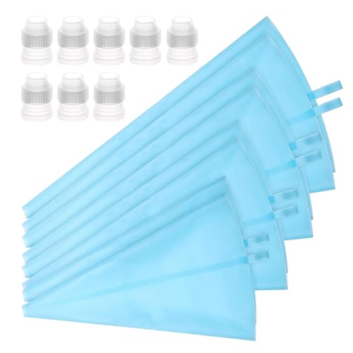 Juego de mangas pasteleras y puntas, mangas pasteleras y puntas - Juego de bolsas pasteleras reutilizables y seguras para glaseado | Kit de tuberías de glaseado de calidad alimentaria, juego de decora