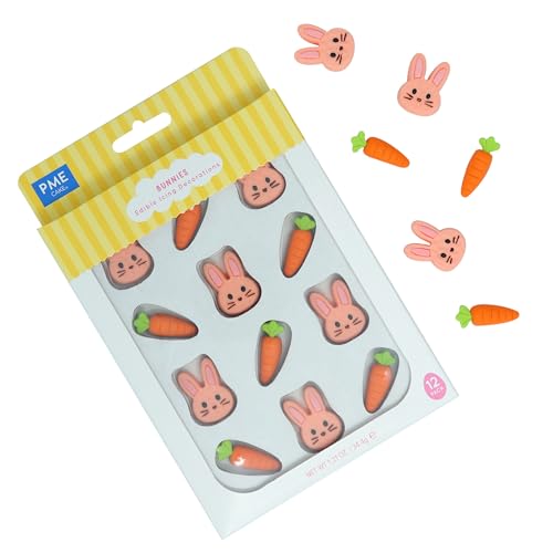 PME Páscoa Decorações Comestíveis de açúcar - coelhinhos, conjunto de 12