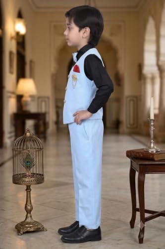 Image of 3-Piece Shirt, Trouser, Waistcoat with Bow-Tie Boy's Suit Set for Party, Wedding, Birthday VC405