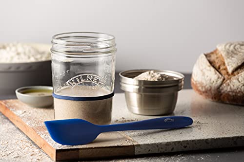 Kilner Sauerteig Starter Set 5-teilig / 350 ml / Glas mit Messbecher-Deckel, Weithals-Glas, Gummiringe & Teigschaber / selber machen von Sauerteig-Brot oder Pizzateig | Brot backen Zubehör