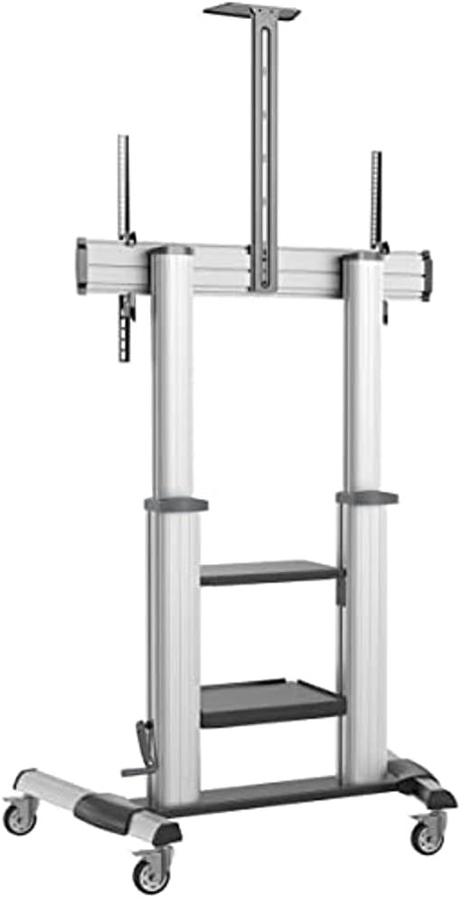 Tripp Lite Mobile TV Stand with Height-Adjusting Microbrial Resistant Crank Handle, LED/OLED/LCD Flat Screen Monitors, 60” – 100” Televisions, Shelf & Locking Wheels, 5-Year Warranty (DMCS60100XXCK) image 2