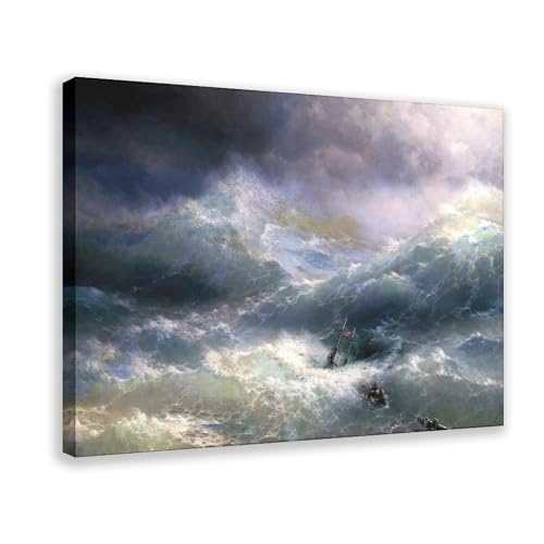 Toile tendue La Vague Aivazovsky cadre déco salon sans vide