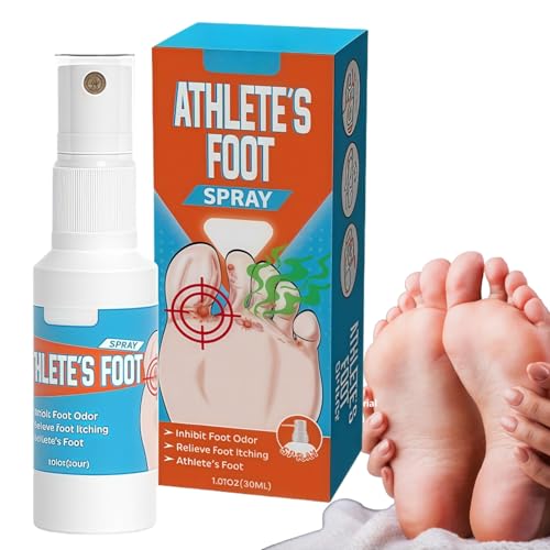 30ml Athletes Foot Spray Treatment,Fast Relief Antifungal Treatment,Natural Foot Odour Spray for Men Women,Effective F/oot Fungus S/Pray for Smelly,Itchy,Dry Feet