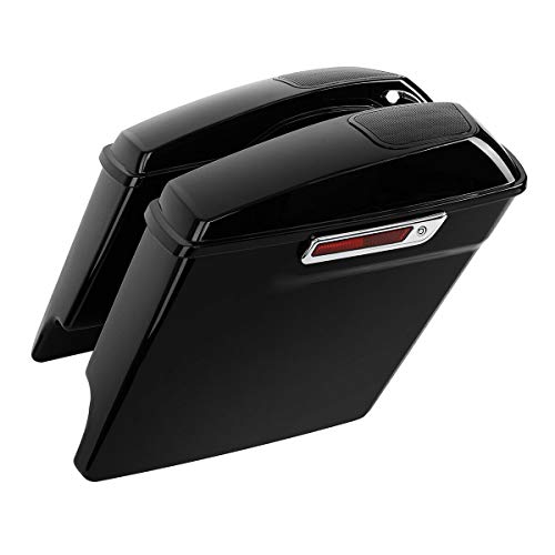 TCMT 5  Extended Stretched Saddlebags 6x9  Speaker Cutout Lids Fit For Harley Touring Road King Road Glide Street Glide Electra Glide 2014-2021