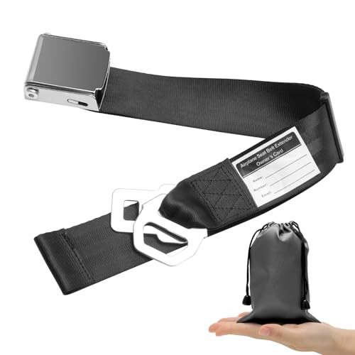 2 in 1 Airplane Seat Belt Extender Coolrunner Adjustable 7-32 Airplane Seatbelt Extender - FITS ALL Airlines - Free Carrying Case