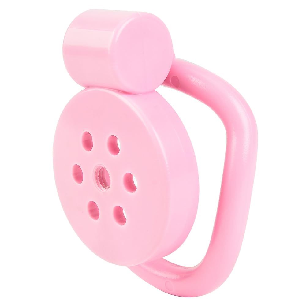 Bondage Masters Chastity Cage, 5 Rings Included, Limited Edition Sissy Pink Resin