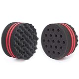 WORGATE Small Hole Hair Sponge Brush for Twists Dreads Natural Hair Afro Curl Barber 2 PCS