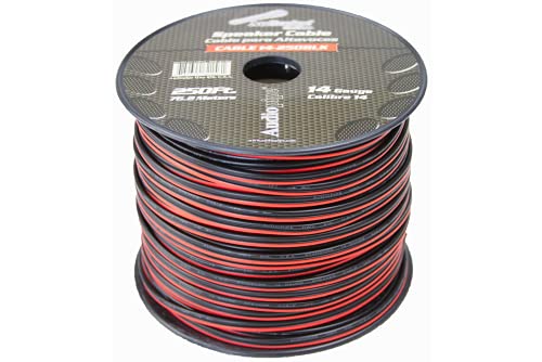 Audiopipe 14 Gauge Speaker Wire (250 Feet) - 2 Conductor, Bonded Red & Black Speaker Cables - Durable Stranded Speakers Wire For Car Audio, Automotive, And Home Theatre - Soft, Flexible Speaker Wire #TOP2