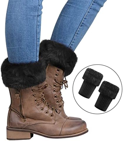 Women Girls Leg Warmers Warm Boot Cuffs Knitted Short Crochet Boot Cover Thermal Faux Fur Boots Socks Toppers Leg Cuffs Knit Socks Ankle Warmers,Gifts for Mothers Girls Friends Birthday Xmas