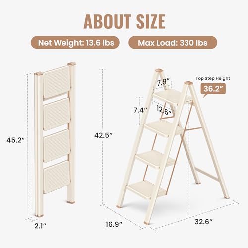 GameGem 4 Step Ladder, Folding Step Stool with Anti Slip Widened Pedal by GameGem - Used condition - Image 6