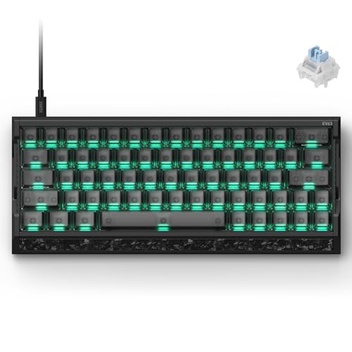Image of IQUNIX EV63 Hall Effect Gaming Keyboard 60% | Magnetic X Ultra Switch, 0.01mm Rapid Trigger, 0.125ms Latency, 8kHz Polling, Adjustable Actuation, Aluminum with Forged Carbon for FPS(Dark Knight)