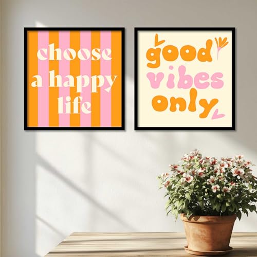 Image of HOTHOUSE motivational quotes frames wall poster for room office wall decoration items Wall Decor Digital Reprint engineered wood Set of 2 (13X13 inch)