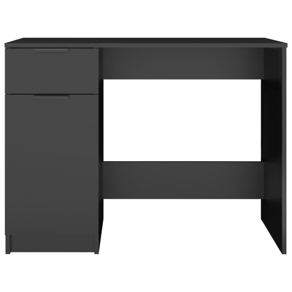 Bureau De Réception Noir 100x50x103,5 Cm – Bois D'ingénierie, Capacité 60 Kg