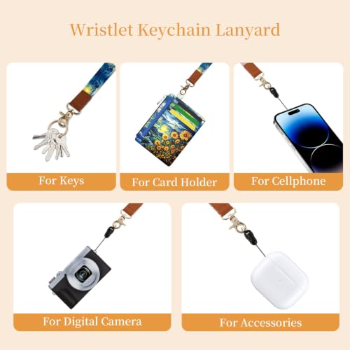Image of Hancynir Sunflower Slim Wallet Women Credit Card Holder Wristlet RFID Small