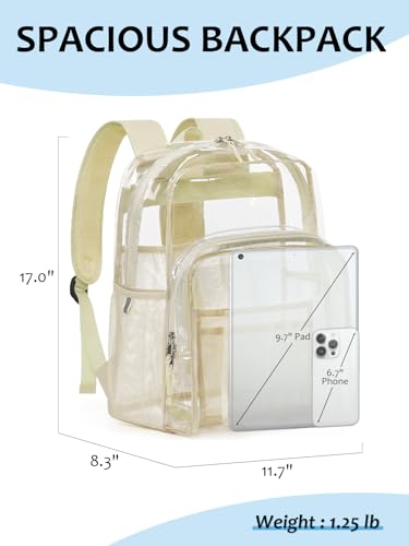 Image of Clear Backpack for School, Heavy Duty Transparent Bookbag