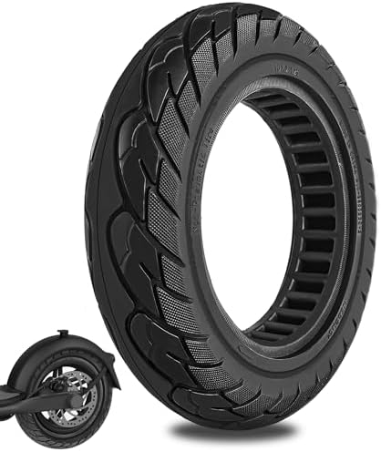 Felixstory 10 inch Solid Rubber Tire, 10x2.125 Tubeless Tyre for iScooter iPlus isinwheel S9 Max Gotrax G4/Xr/V2 Electric Scooter, 10x2/54-152 Puncture-Proof Explosion-Proof Wheel Black 1pc