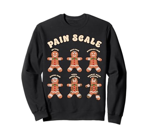 Christmas Nurse Pain Scale Gingerbread Man Nursing ICU ER RN Sweatshirt