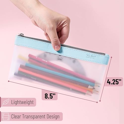 Image of Mr. Pen- Clear Pencil Pouch, 8.50 inchx4.25 inch, 3 Pack, Durable TPU Material | Medium Water-Resistant Pencil Bags with Smooth Zipper, Multipurpose Clear Pouch for Stationery, School, Office