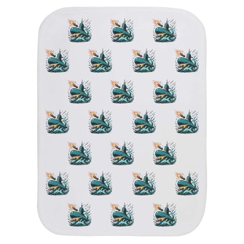 Azeeda 'Battle Submarine' Baby Burp/Wash Cloth (BC00035571)
