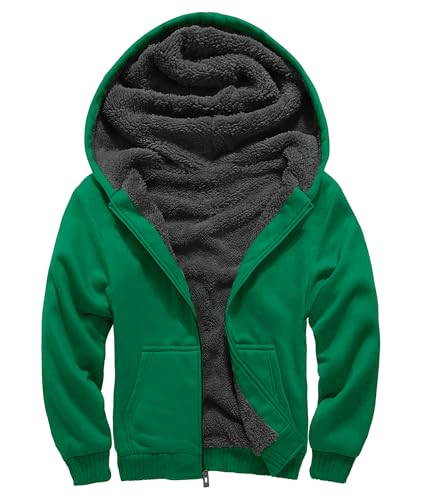 Image of GEEK LIGHTING Boys Sherpa Lined Hoodie Kids Fleece Sweatshirt Full Zip Hooded Jacket