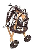 Harnais de conduite en cuir pour carrosse de cheval avec fixations en acier inoxydable Marron Taille complète